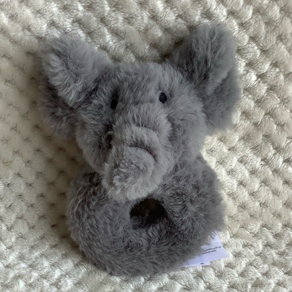Little Miracles Plush Grey Elephant Baby Rattle Stuffed Animal Toy 🐘 - Picture 4 of 11